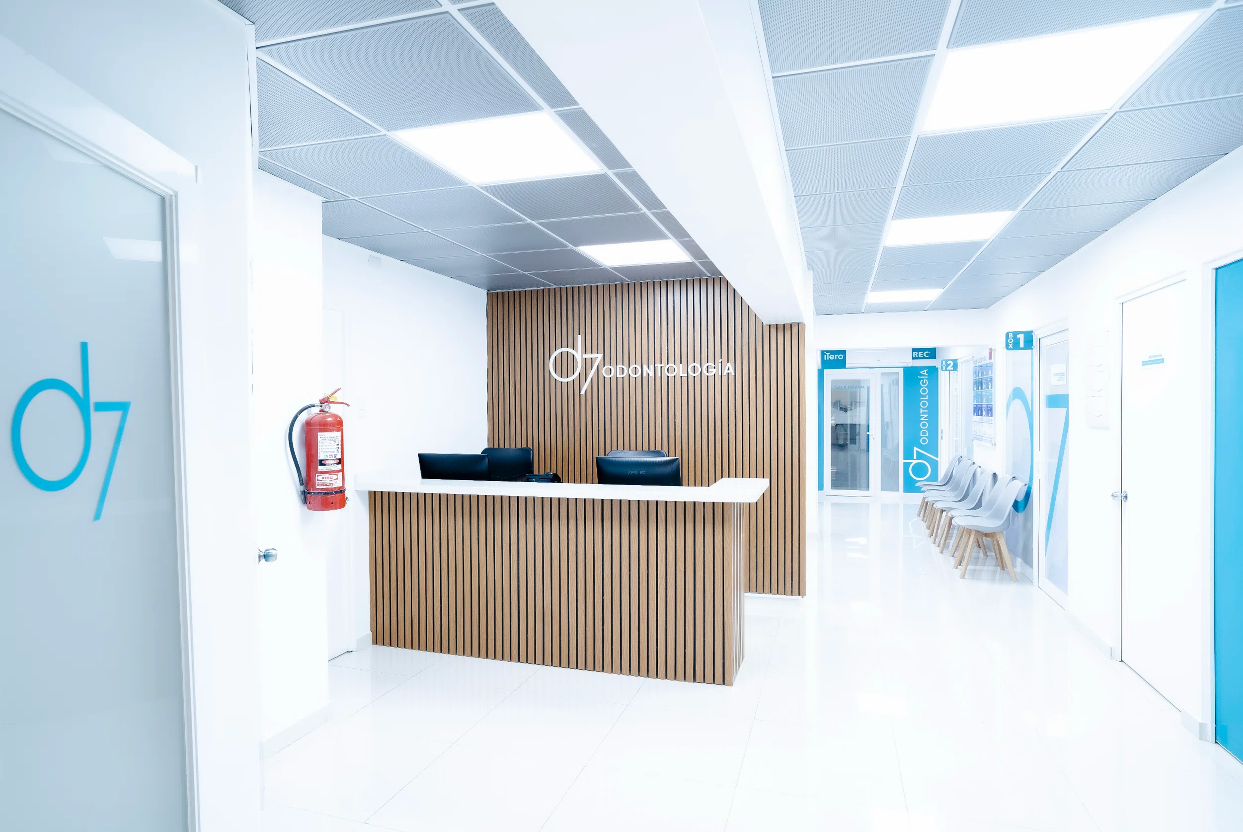 Recepción de D7 Odontología Torre Flamenco